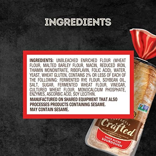 Nature's Own Perfectly Crafted Sourdough Bread, Thick Sliced Non-GMO Sourdough Bread, 22 oz Loaf