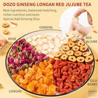DOZO Ginseng Longan Red Jujube Tea Bag (20 Pack) Longan Goji Red Jujube Tea Women Replenish Qi Combination Herbal Tea 10.58oz/300g 人参桂圆红枣茶