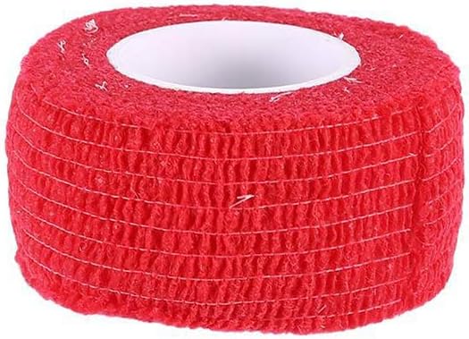 Bandage Tape BE-TOOL Self Adhesive Finger Tapes, 12 Rolls 2.5cm x 4.5m Strong Sports Tape for Finger Sprains & Swelling, Self-Adhesive Bandage Rolls (Red)