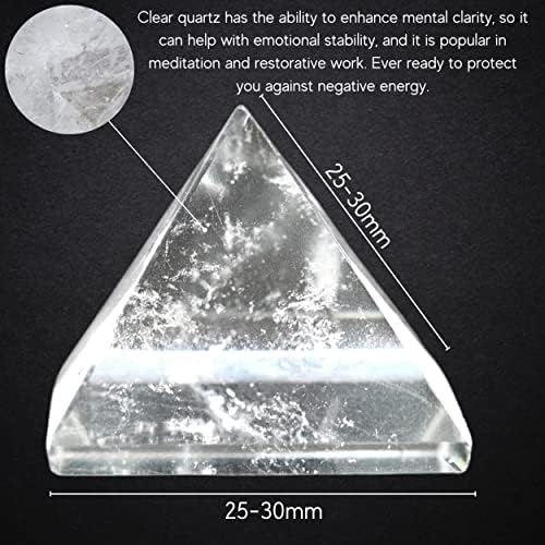 Amazing Gemstone Clear Quartz Pyramid Crystal Healing Stones - 1" Great Pyramid Figurine of Natural Stone Pyramid for Meditation, Reiki, Chakra Balancing and Crystal Pyramids Grid