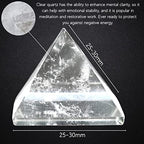 Amazing Gemstone Clear Quartz Pyramid Crystal Healing Stones - 1" Great Pyramid Figurine of Natural Stone Pyramid for Meditation, Reiki, Chakra Balancing and Crystal Pyramids Grid