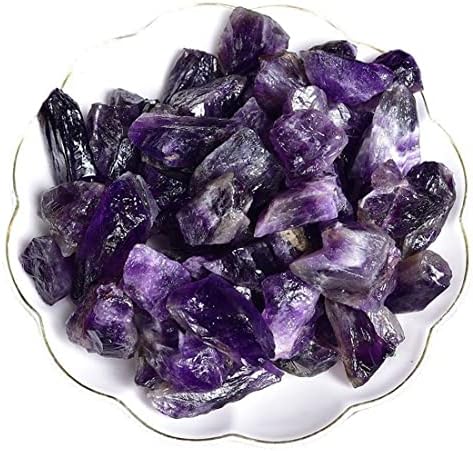 Deep Amethyst Raw Crystals, Large 1.25-2.0" Healing Crystals Natural Rough Stones Crystal for Tumbling, Cabbing, Fountain Rocks, Decoration, Polishing, Wire Wrapping, Wicca & Reiki