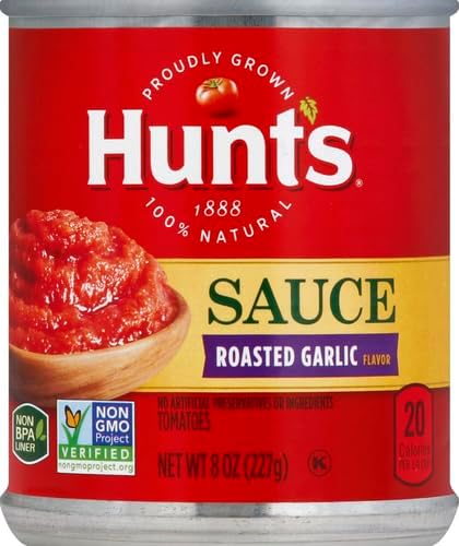 Hunt’s Tomato Sauce with Roasted Garlic, Perfect for Chili & Soups, 8 oz. Can (Pack of 6)