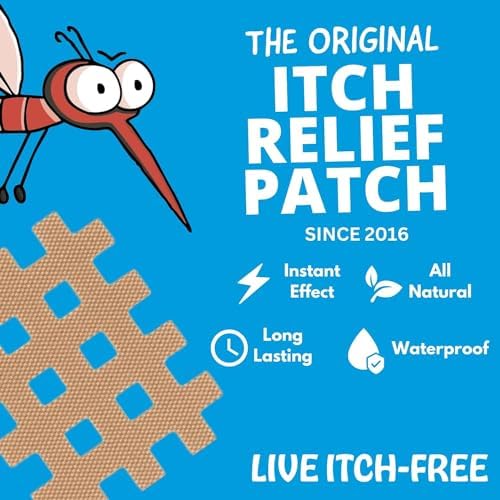 Moskinto The Original Mosquito Itch Relief Patches for Kids & Adults, Bug Bite Patches Soothe Swelling & Itching, Anti Itch Bug Bite Relief, Suction Tool Alternative, Travel Pack, 24 Count