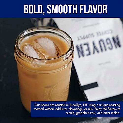 Nguyen Coffee Supply - Truegrit Robusta: Medium Roast Premium Whole Coffee Beans, Vietnamese Single Origin, Direct Trade, Low Acid with High Caffeine Content, Roasted in Brooklyn [12 oz Bag]