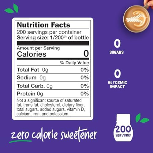 Pyure Organic Liquid Stevia Extract Sweetener – Zero Calorie, Sugar Free, Keto Friendly, Plant-Based Sugar Substitute – Non-GMO, Diabetic Friendly, Zero Carb, No Aftertaste – Simply Sweet – 1.8 fl oz
