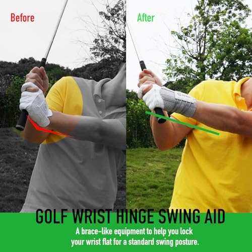 GAIARENA Golf Wrist Training Aid Wrist Hinge Trainer Brace, Effective Golf Swing Training Equipment to Correct Wrist Angle Swing Posture & Develop Muscle Memory for Beginner Golfers【Patent Pending】