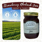 Redhawk Farms Strawberry Rhubarb Jam - Strawberry Sauce - Homemade Jams, Jellies & Preserves (18 oz, 2 Pack)