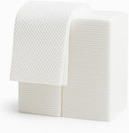 Disposable Bath Hair Towels, 100-Count 12" x 28", Thick Pearl Texture, Soft & Absorbent Salon Spa Towels(White)