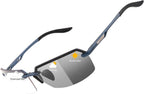 BIRCEN Mens Metal Photochromic Sunglasses: UV Protection Al-Mg Sun Glasses Ultra-light Rimless Shades for Driving Cycling