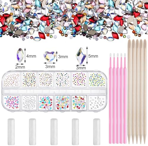 Sosation 377 Pieces Tooth Gem Kit for Women DIY Fashionable Tooth Jewelry Kit Artificial Crystal Reflective Teeth Gems Starter Set Gift for Christmas Teeth Party Decorations Bright Style