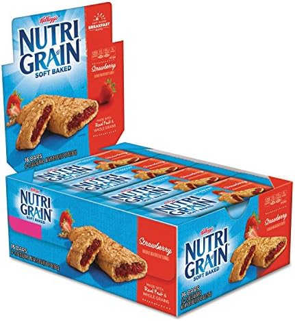 Kellogg's 35945 Nutri-Grain Cereal Bars, Strawberry, Indv Wrapped 1.3oz Bar, 16/Box