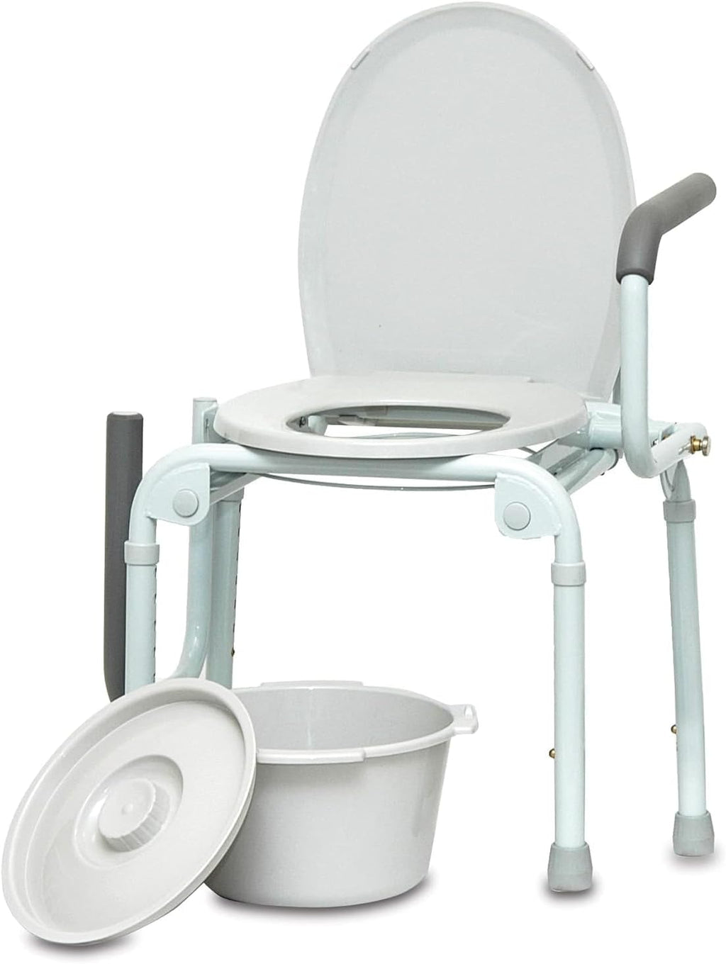 ProBasics Drop Arm Adjustable Bedside Folding Commode Chair Portable with Handles, for Elderly, Seniors, and Disabled People, Supports 300lbs, Adult Potty Chair