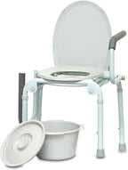 ProBasics Drop Arm Adjustable Bedside Folding Commode Chair Portable with Handles, for Elderly, Seniors, and Disabled People, Supports 300lbs, Adult Potty Chair