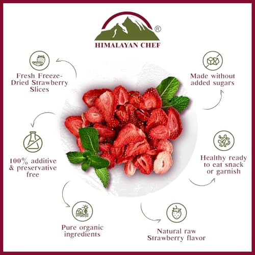 Himalayan Chef Freeze-Dried Strawberry 10g | Organic Drieds Fruit Snacks, Healthy Fruits Snack for Kids & Adults, Freeze-Dried Fruit for On-the-Go