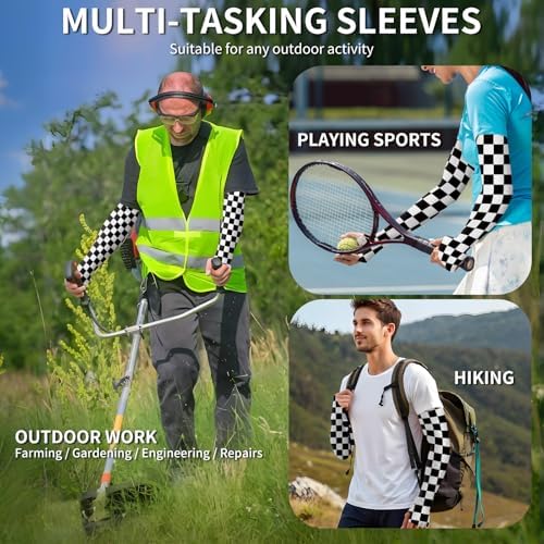 Gardening Sleeves, Cooling Arm Sleeves with Thumb Hole, Anti-Scratch Arms Covers for Garden Sports Outdoors