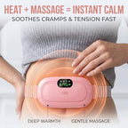 Heating Pad for Period Cramps – FSA-HSA Eligible – Cordless Portable Electric Wearable Heating Belt with Massage – USB Rechargeable Heat Wrap for Menstrual Pain Relief, Back, Abdomen, PMS