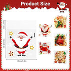 Ankyery 200 PCS Christmas Cellophane Treat Bags, 5 Designs Self Sealing Christmas Candy Bags, Santa Goodie Snack Cookie Gifts Ziplock Bags for Holiday Xmas Party Favors Supplies