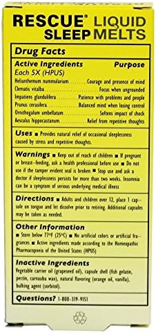 Bach Rescue Sleep Liquid Melts, Dissolvable Capsules 28 ea (Pack of 6)