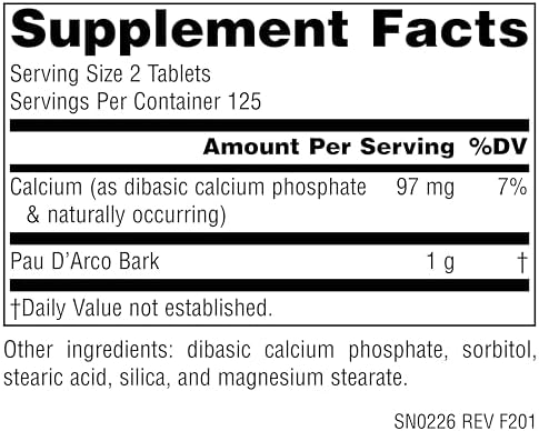 Source Naturals PAU D'Arco Dietary Supplement - 250 Tablets