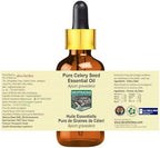 Celery Seed Essential Oil (Apium graveolens) with Glass Dropper | Pure | Non-Sticky | Non-Greasy | Lightweight | Men & Women | All Skin Types | Steam Distilled 15ml (0.5 oz)