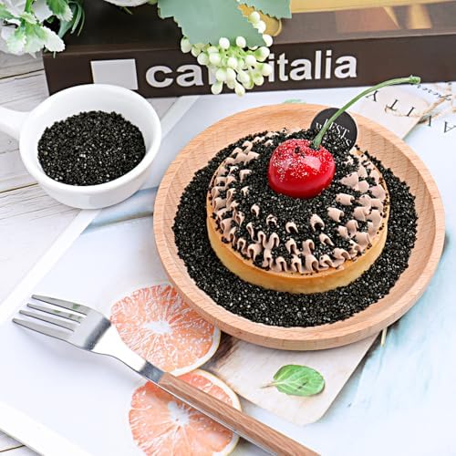 Black Sprinkles Sanding Sugar for Baking, 6.35 oz Edible Sparkling Sugar Crystals for Cake Cupcake Cookie Ice Cream Topping