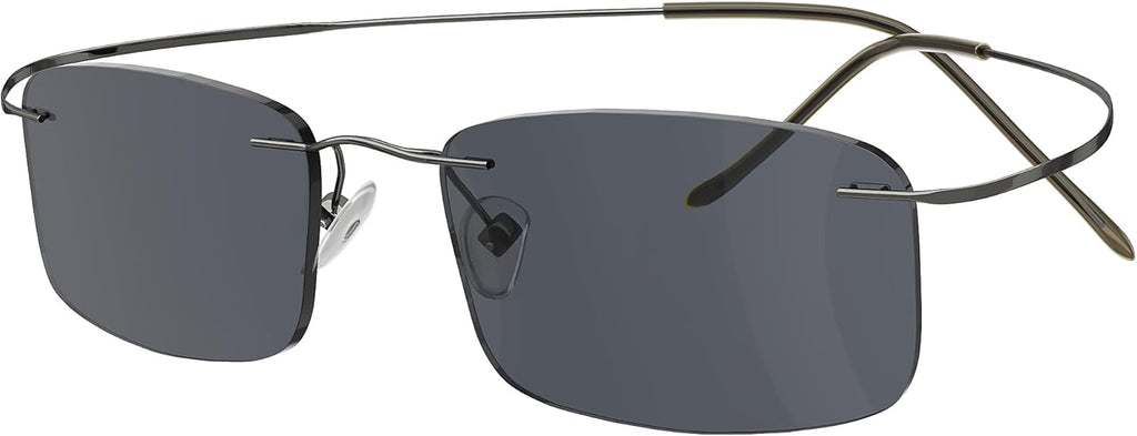 Eyekepper Titanium Rimless Reading Sunglasses Sunshine Readers Women Men +2.0