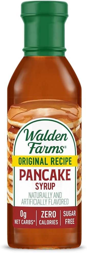 Walden Farms Pancake Syrup – Perfect for Pancakes, Waffles, Desserts – Zero Calorie, Sugar-Free, Low Carb, Keto-Friendly, Gluten-Free, Vegan – 12 oz Bottle