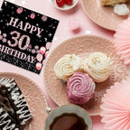 40 Pcs 30th Birthday Decorations For Her, Black Rose Gold Pink Anniversary Birthday Napkins Decrative, Cheers To 30 Years Table Party Supplies for Girls Women 6.5x6.5 Inches
