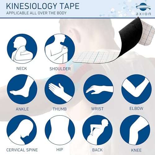 axion Kinesiology Tapes PRECUT Black Beige | 50 Pre-Cut Sport Tape Strips 10x2 in | Waterproof • Skin-Friendly • Elastic | Kinesiology Tapes Ideal for Sports