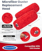 Microfiber Duster Refills Compatible with OXO Good Grips Hand Duster, Reusable Dusters Refill Washable Head Replacement for OXO Extendable Dusters for Cleaning -2 Pack, Red