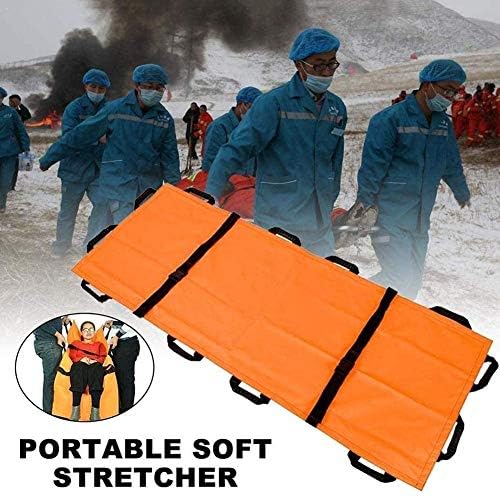 Transfer Blanket with Handles,Soft Folding First Aid Stretcher with 8 Handles, Portable Thickened Canvas Emergency Stretcher Patient Lifter Home Stretch