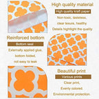 KEYYOOMY 100 Pcs Orange Candy Buffet Bags Small Cookie Bags Polka Dot Paper Treat Bag for Wedding Birthday Party (5 inch x 7 inch)