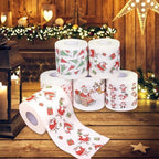 Ciieeo 5 Rolls Merry Christmas Toilet Paper Santa Claus Toilet Paper Funny Christmas Tree Santa Toilet Tissue for Christmas Stocking Stuffers Party Favors
