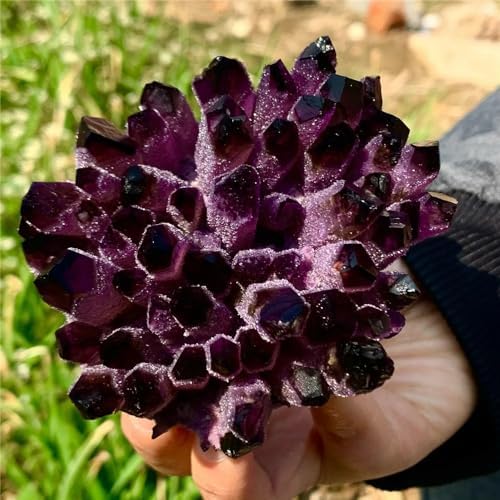 Beautiful Natural Violet Ghost Phantom Quartz Crystal Cluster - Art Sculpture for Home and Office Decoration(750-800g)
