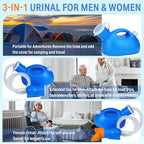 ONEDONE Urinals for Men Women - Portable Urine Bottle Spill Proof Female Urinals Pee Bottle w/Separate Urine Outlet Soft Funnel 68 OZ Urinal for Women Hospital Home Camping Leakproof 47" Long Tube