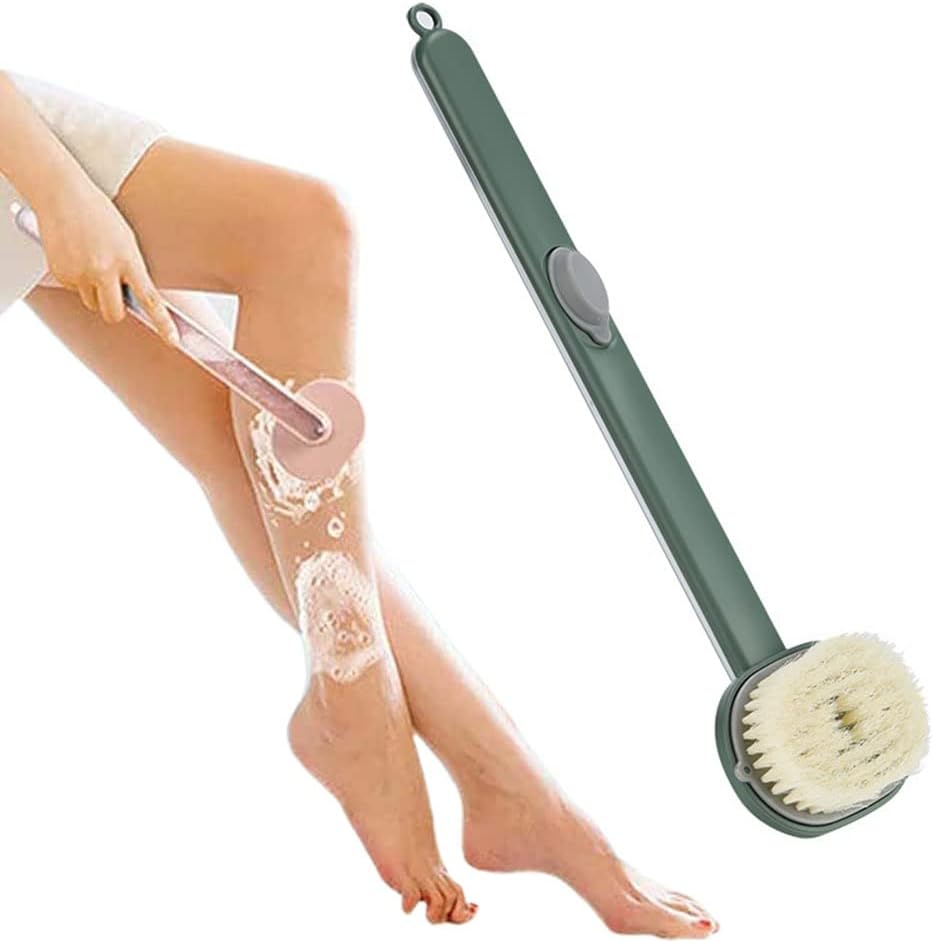 Shower Brush, Long Handle Shower Scrub Brush, Long Handle Bathroom Massage Cleaning Brush, Soap Dispenser Back Brush for Shower Brush