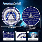 Sparkly Diamond 5 Year Sobriety Coin - 12 Steps Spin Triangle AA Coins - Clockwork Addiction Recovery AA Chips and Medallions - Celebrate 1-10 Prime Clean Alcoholics Anonymous Gifts for Men Women