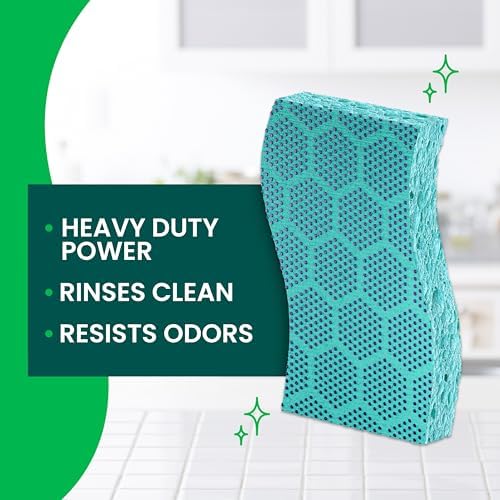 Scotch-Brite Odor Resist Heavy Duty Scrub Sponge, Dishwasher-Safe Kitchen sponges for Serious Scrubbing, Multipurpose Dish Sponge for Stuck-On Messes, 3 Scrubbing Sponges