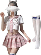 Schoolgirl Outfits Japanese Plaid Pleated Skirt JK Uniform Cosplay Lingerie