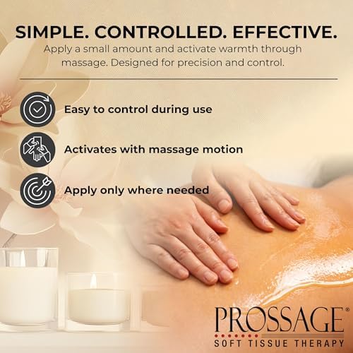 Prossage Heat Warming Relief Massage Oil for Therapuetic Massages, Deep Tissue Massages, and Aromatherapy, Topical Reliever, 3 Ounce Bottle