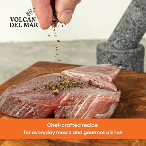 VOLCAN DEL MAR Mesquite Smoked Sea Salt Blend – Unrefined Gourmet Sea Salt Flakes from Mexico – 100% Natural Seasoning for Cooking & Finishing – Paradise (Mild) – 3.5 oz