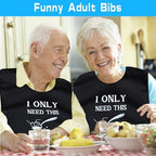 Funny Adult Bibs for Men, Waterproof and Reusable Bibs for Adults Washable Adult Bibs for Eating with Crumb Catcher