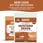 HANDPICK Yellow Mustard Seed (397g/14oz) Non GMO, Gluten Free, 100% Raw, Sourced from India, For Cooking, Pickles, Packed in Resealable Ziplock Pouch