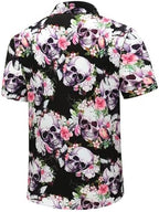 Men's Hawaiian Shirt Tops Vintage Short Sleeve Button Down Beach Shirt Male Tropical Floral Summer Pullover Party Holiday