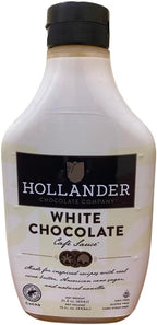 Hollander White Chocolate Cafe Sauce | GMO-Free, Gluten-Free, Soy-Free, Corn Syrup Free | 15 oz Squeeze Bottle