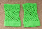 3 Pairs Fingerless Fishnet Gloves Neon Vintage Short Mesh Gloves for Women Girls Dress Up 70s Parties Costume