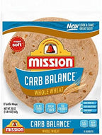 Mission 10 Inch Carb Balance Whole Wheat Tortillas LARGE Burrito 8 ct 20 oz Pack of 2 Total of 40 oz Kosher Certified