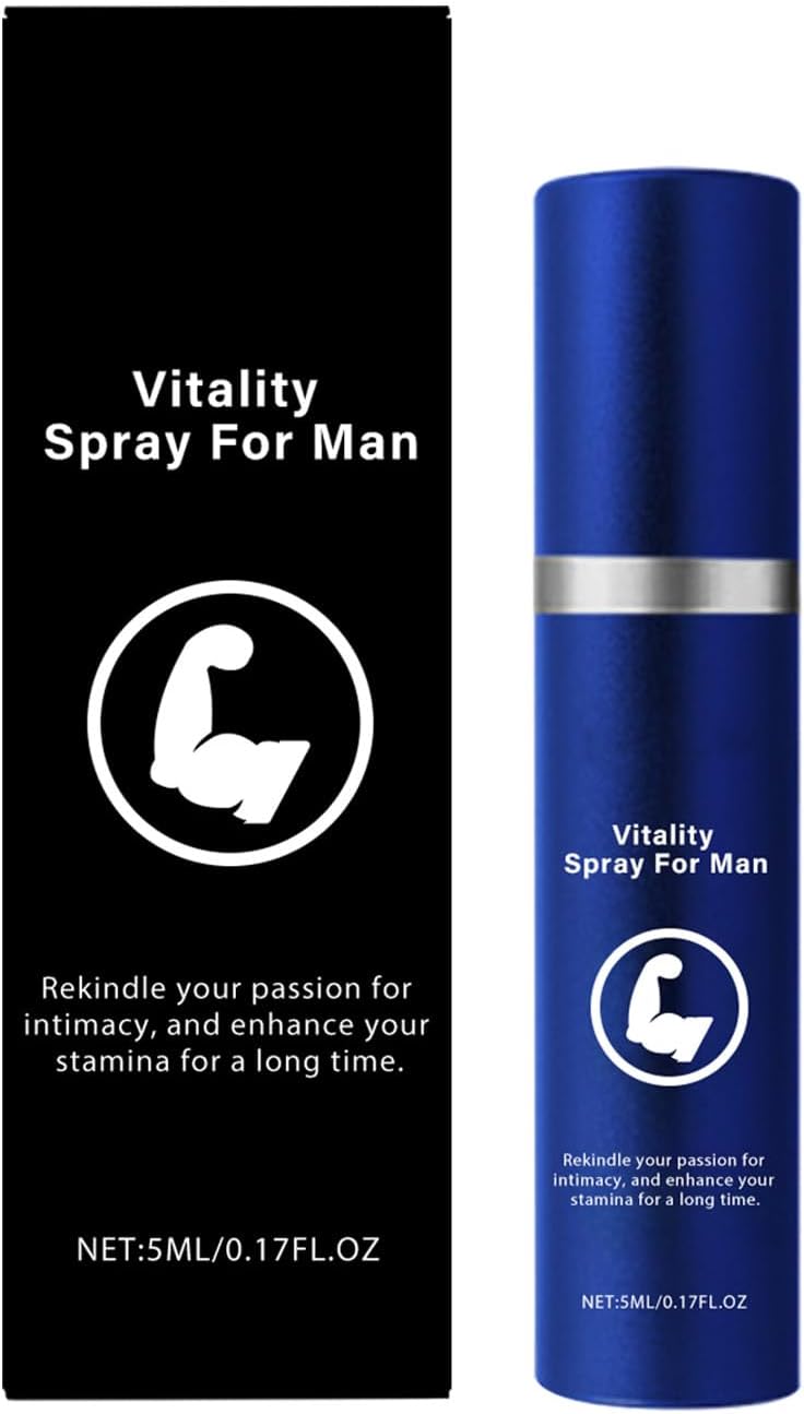 Men Vitality Spray - Male Performance & Endurance Booster with Ginseng, Maca & Epimedium - Fast-Absorbing Non-Numbing Body Care Spray for Men - 5ml
