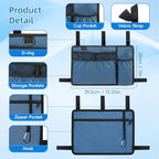 Walker Bag with Cup Holder for Folding Walker - Water Resistant Large Capacity Basket with Multiple Pockets, Walker Accessories for Seniors Elderly Handicap - Dark Blue